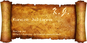 Kuncze Julianna névjegykártya
